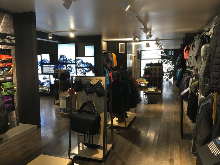 Arc’Teryx Interior store and displays