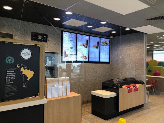 McDonalds Interior ordering counter and menu