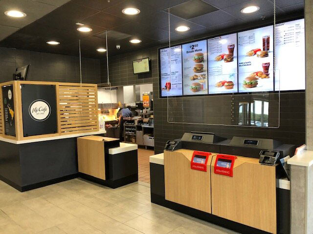 McDonalds interior counter and menu